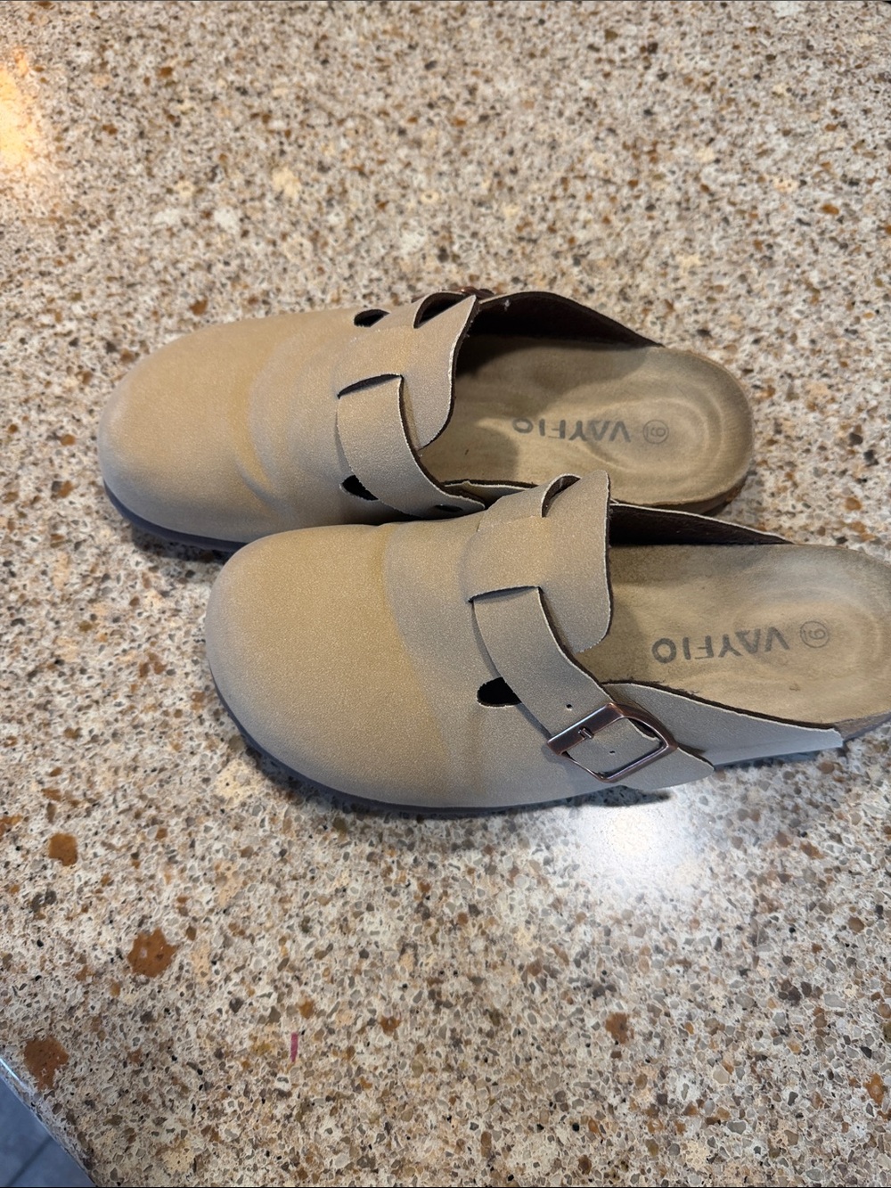 Vario Taupe Buckled Slip-On Clog for Women